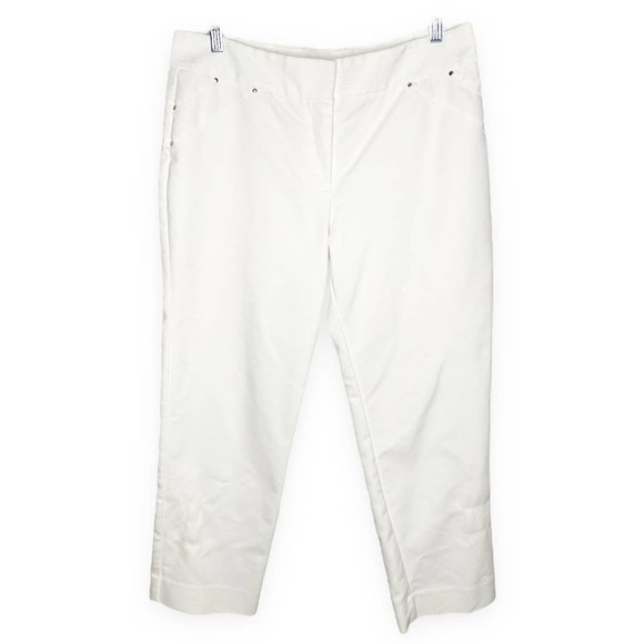 Cache Pants - Vintage Cache White Flat Front Dress Pants Size 12